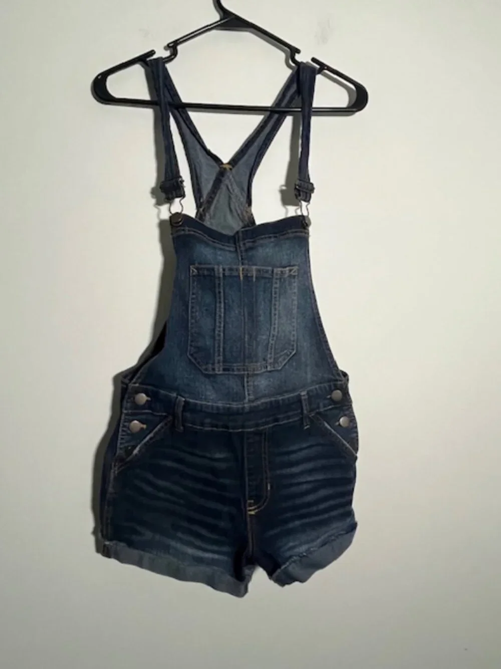 No Boundaries Denim Short Overalls Size Medium 7-9